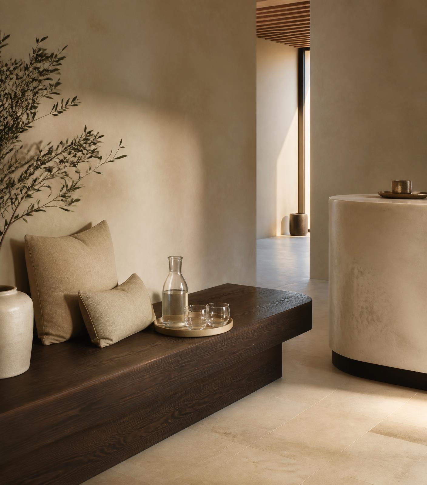 Interieur van RECOVR. in Castricum met warm hout en zacht licht